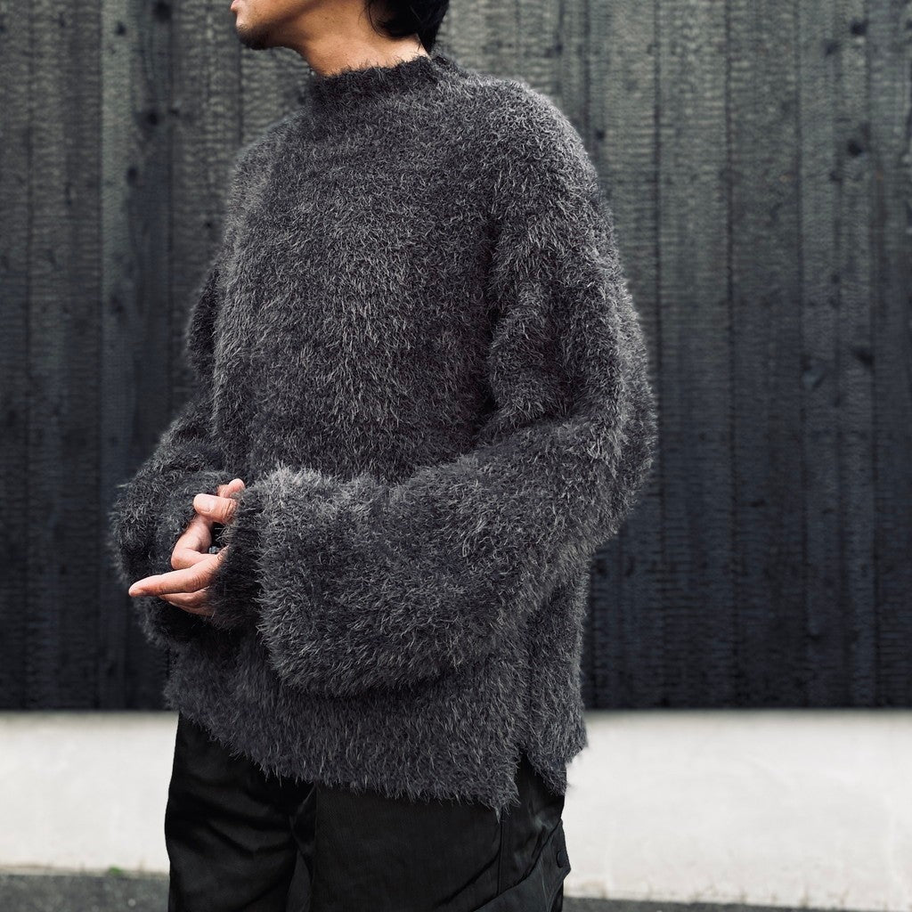 Classic Shaggy Knit Jumper (FUR KNIT) #CHARCOAL [M-P4-KW3]