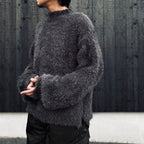 Classic Shaggy Knit Jumper (FUR KNIT) #CHARCOAL [M-P4-KW3]
