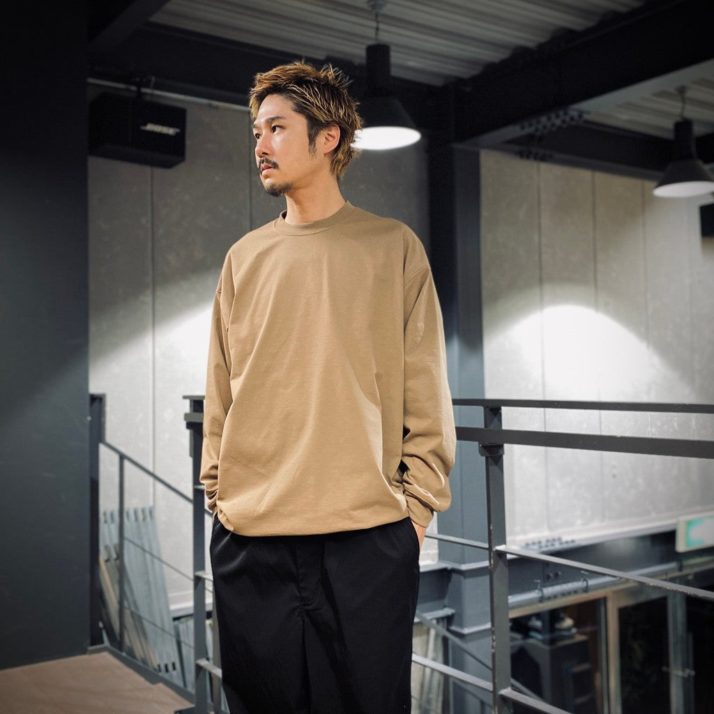 TECH DRAWSTRING L/S TEE #BEIGE [BE-40025]