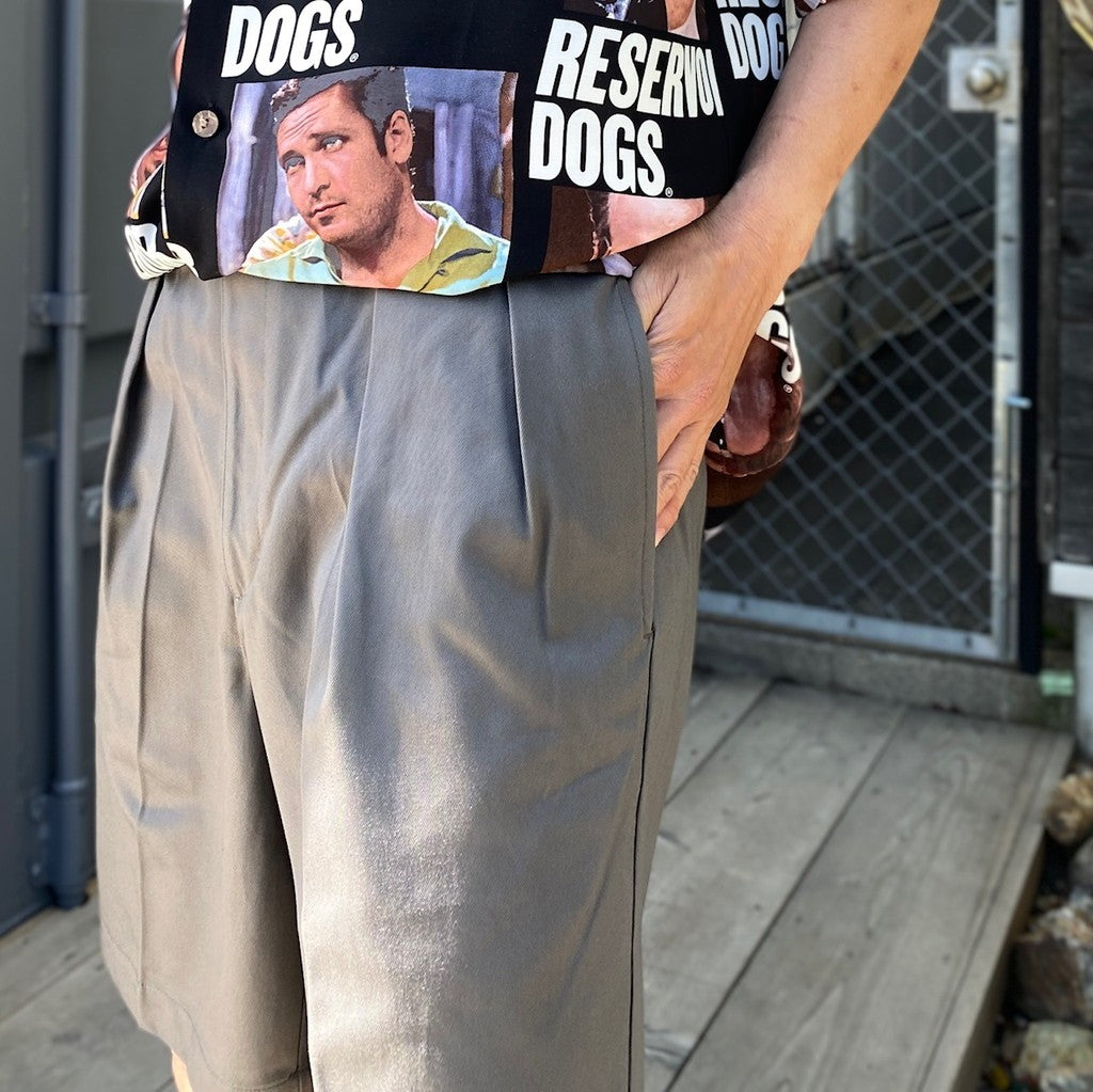 DOUBLE PLEATED CHINO SHORT TROUSERS #GRAY [24SS-WMP-PT12]