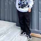 斜紋波西米亞長褲 #黑色 [24SS-B06]