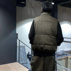 TWEED DOWN VEST #OLIVE [FW23-JK04]