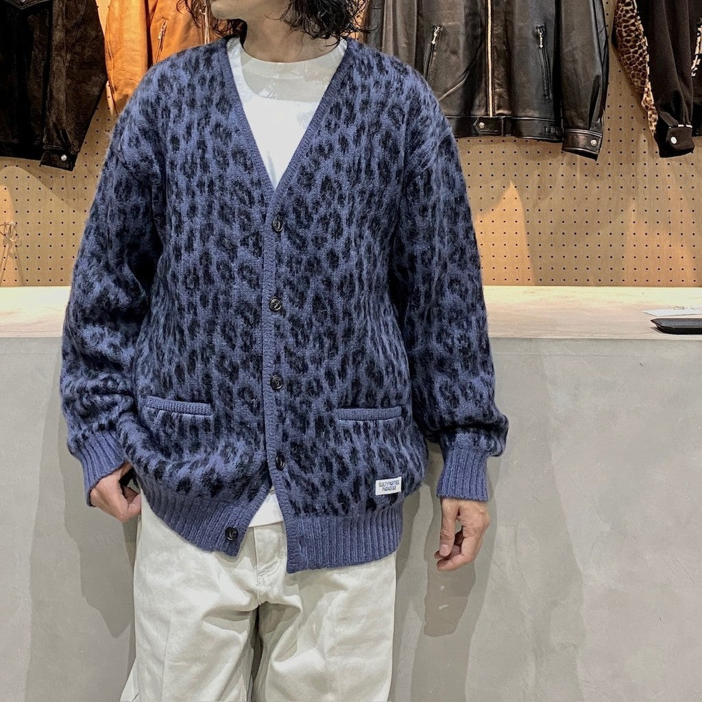 LEOPARD HEAVY MOHAIR CARDIGAN #PURPLE [24FW-WMK-KN10]