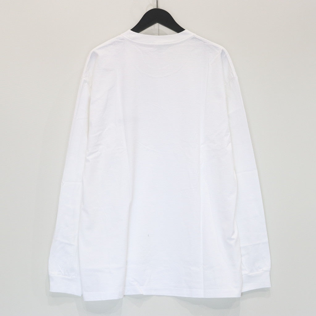 WASHED HEAVY WEIGHT CREW NECK LONG SLEEVE T-SHIRT #WHITE [25FWE