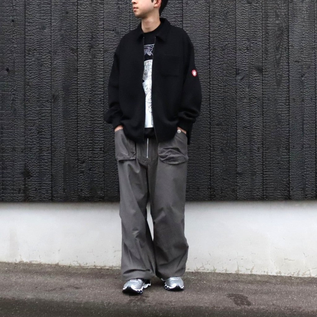 WAFFLE PE JERSEY ZIP SHIRT #BLACK [CES30CS21]
