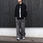 WAFFLE PE JERSEY ZIP SHIRT #BLACK [CES30CS21]