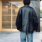 編織皮革連身工作服 #黑色 [BW252-BLC]