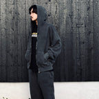 WASHED MIDDLE WEIGHT FULL ZIP HOODED SWEAT SHIRT #GRAY [26SS-WMC-SS04]