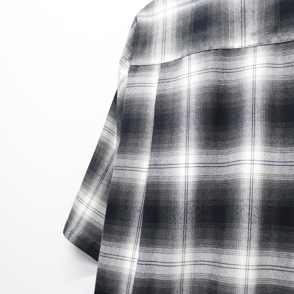 OMBRE CHECK OPEN COLLAR SHIRT S/S ( TYPE-2 ) #GRAY [26SS-WMS-OC10]