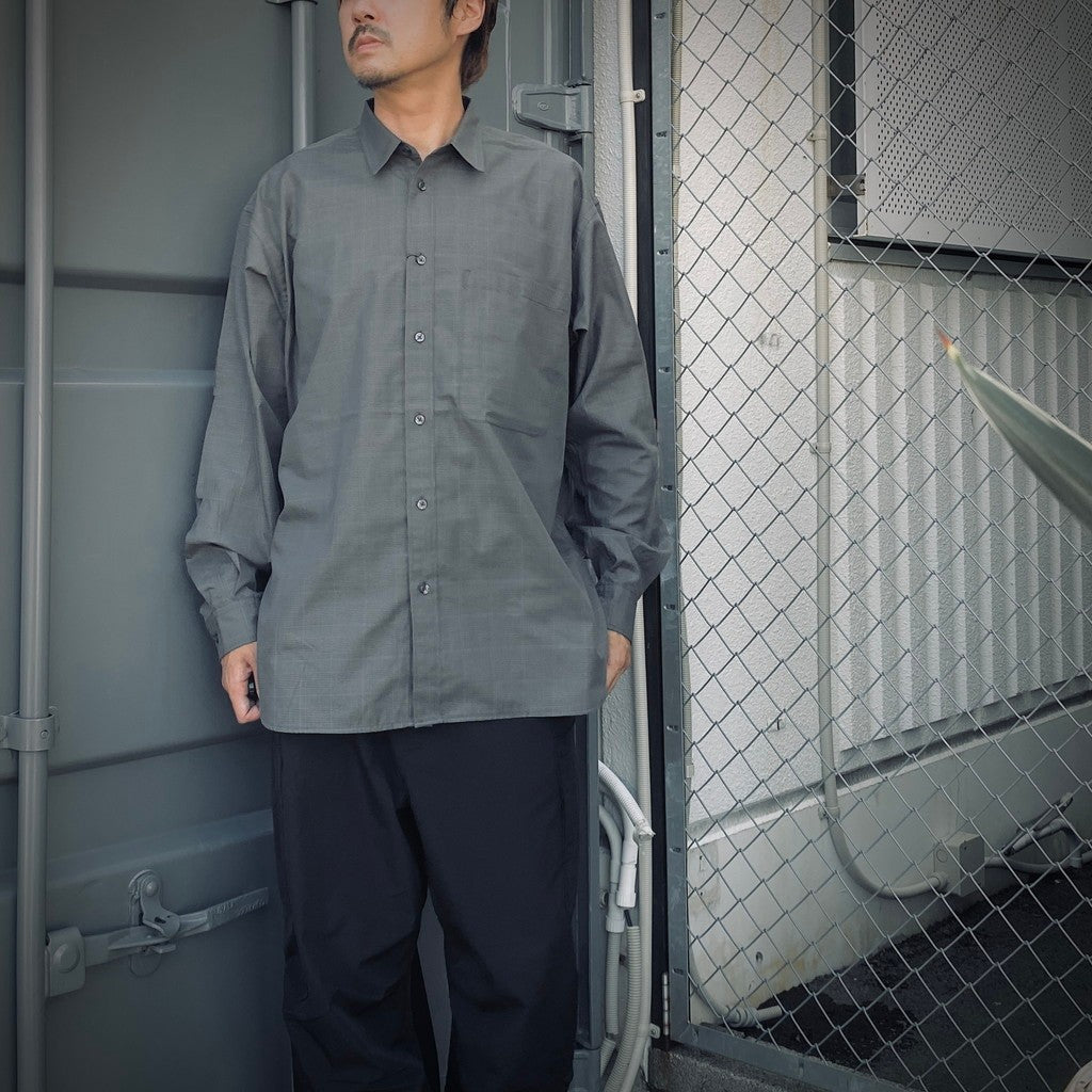 wt_TECH REGULAR COLLAR SHIRT L/S GLEN CHECK #GRAY [BE-82025W