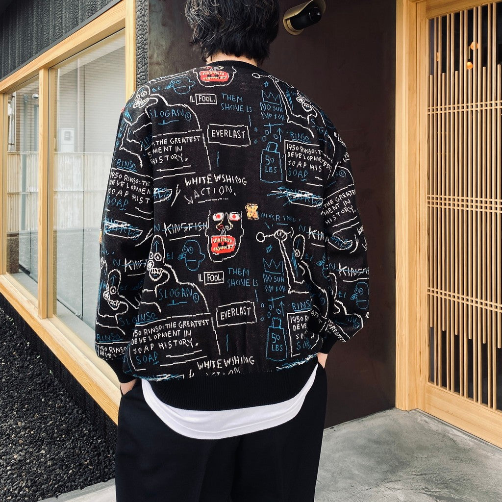 JEAN-MICHEL BASQUIAT | CARDIGAN ( TYPE-1 ) #ONE [BASQUIAT-WM-KN14