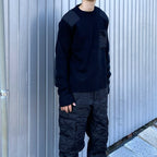 MILITARY CREW NECK KNIT #BLACK [TAION-KN100PML-1]