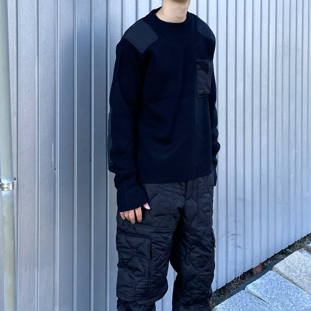 MILITARY CREW NECK KNIT #BLACK [TAION-KN100PML-1]