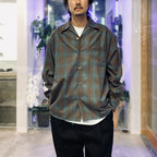 PENDLETON | WOOL OMBRE CHECK OPEN COLLAR SHIRT L/S ( TYPE-3 ) #BROWN-BLUE [25FW-WMS-PE03]