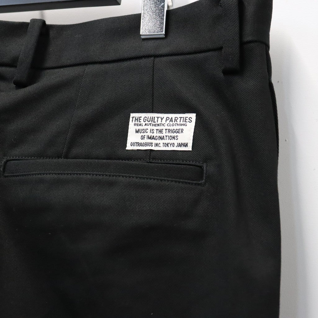 DOUBLE PLEATED CHINO TROUSERS ( TYPE-1 ) #BLACK [26FWE-WMP-PT01]