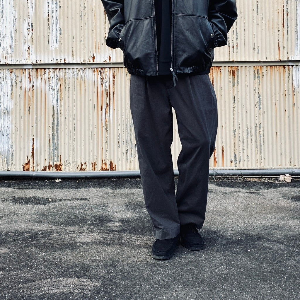 2TUCK WIDE CUT&SEW PANTS #GRAY [AY-1027]