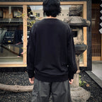 COTTON DIAGONAL FLEECE CREWNECK LENS SWEATSHIRT #BLACK 999 [20CMSS036A-110044G]
