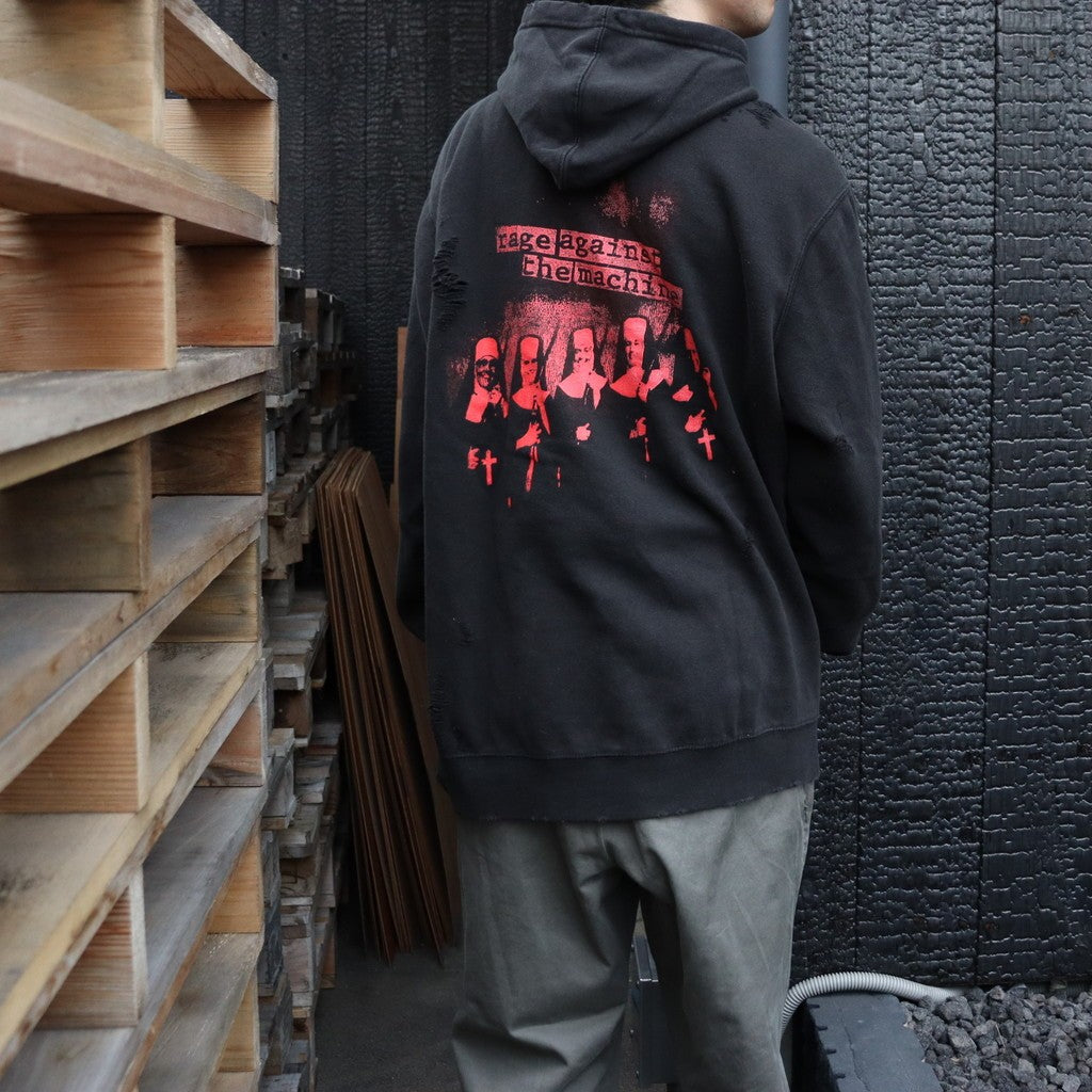 WORN-OUT 「RAGE AGAINST MACHINE」 HOODY #BLACK [tl24f040]