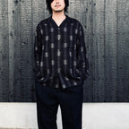 OMBRE CHECK OPEN COLLAR SHIRT L/S ( TYPE-2 ) #GRAY [26FW-WMS-OC02]