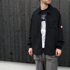 WAFFLE PE JERSEY ZIP SHIRT #BLACK [CES30CS21]