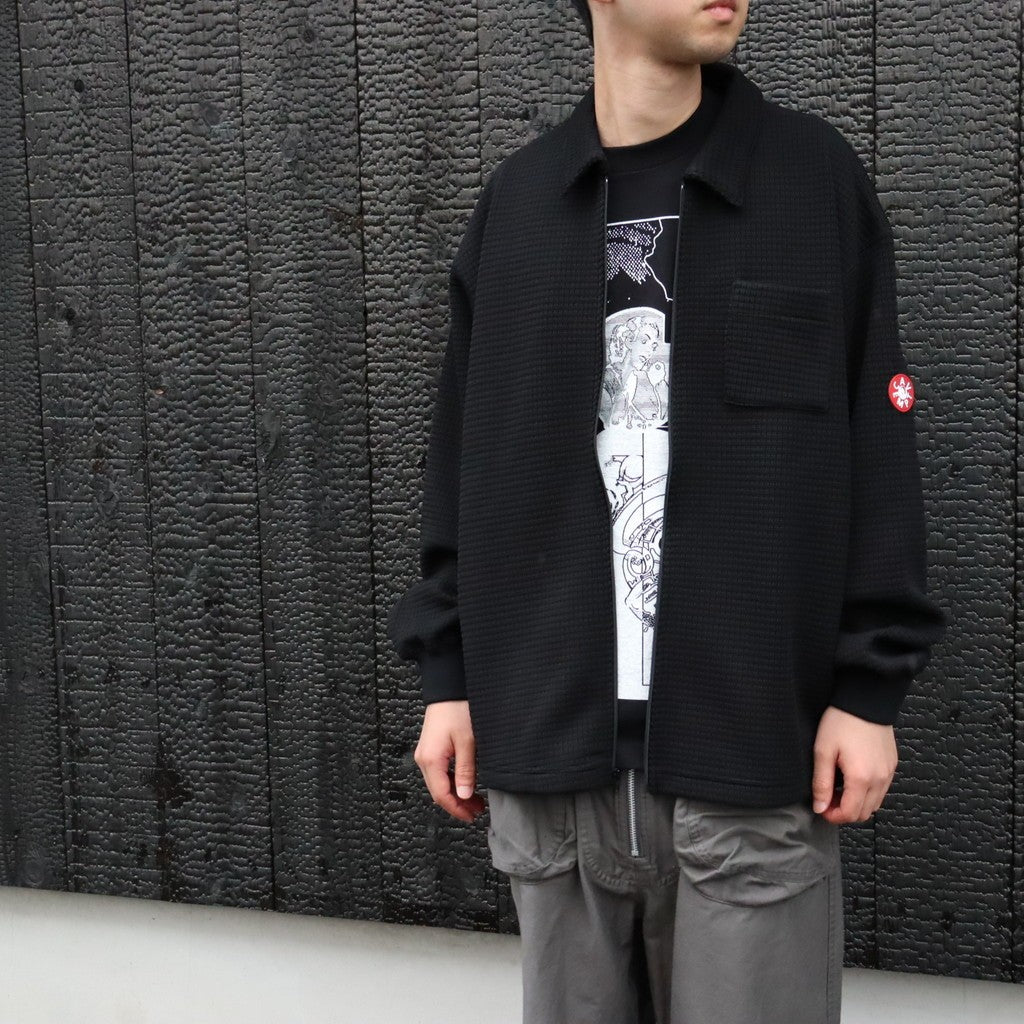 WAFFLE PE JERSEY ZIP SHIRT #BLACK [CES30CS21]