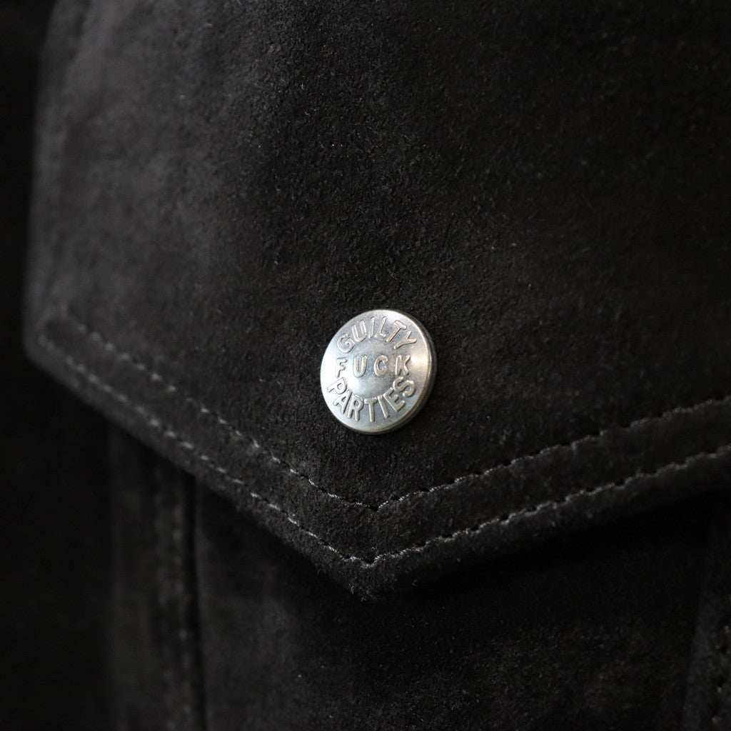 SUEDE LEATHER TRUCKER JACKET #BLACK [24FW-WMO-BL08]