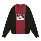 PANELED TWO TONE CREW NECK #RED [CES25CS13]