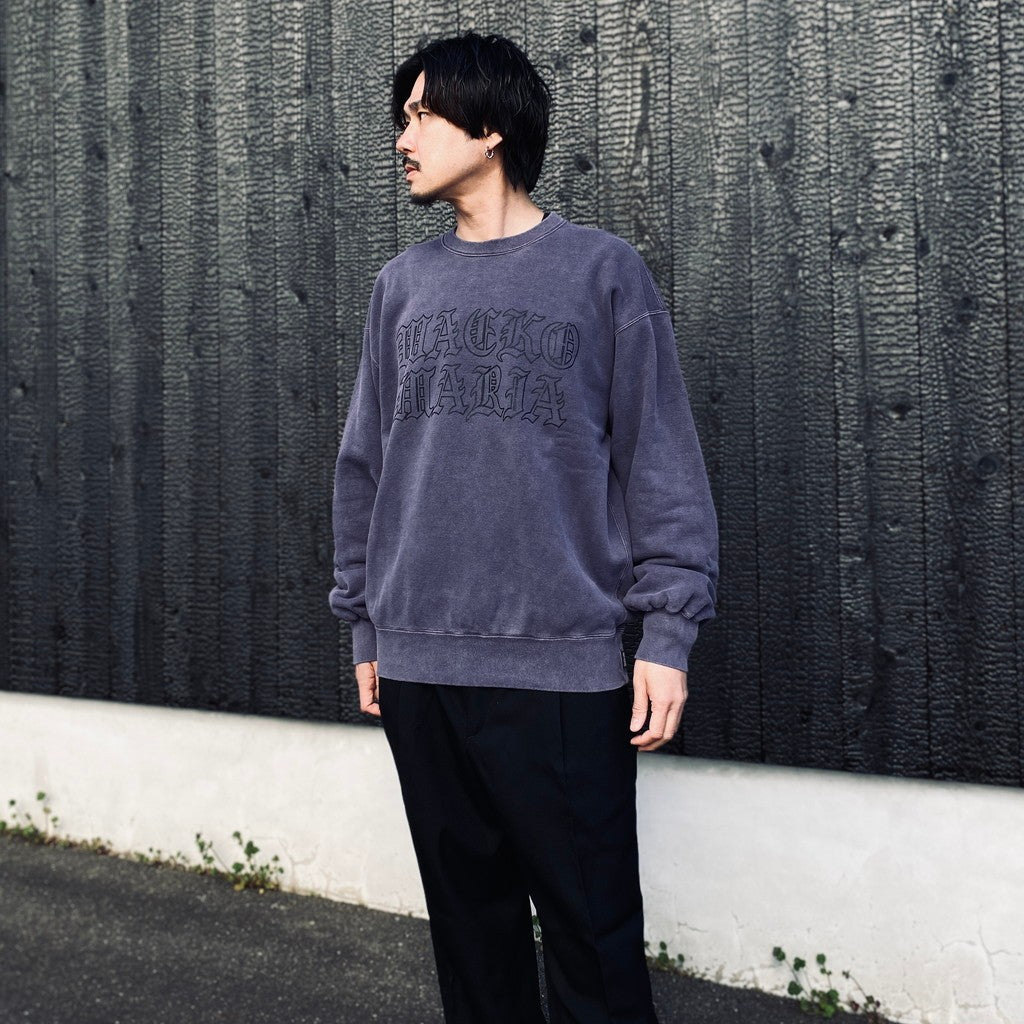 WASHED MIDDLE WEIGHT CREW NECK SWEAT SHIRT #PURPLE [26SS-WMC-SS06]