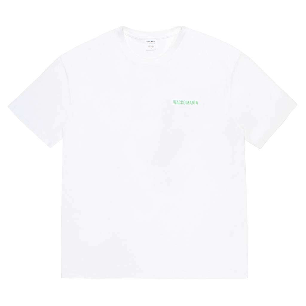 WASHED HEAVY WEIGHT CREW NECK T-SHIRT ( TYPE-5 ) #WHITE/GREEN [26FWE-WMT-WT05]
