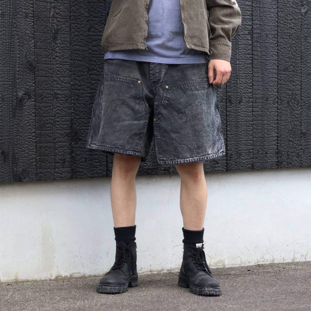 DOUBLE KNEE DUCK SHORTS AGED #BLACK [BW261-DKDS] - cocorozashi