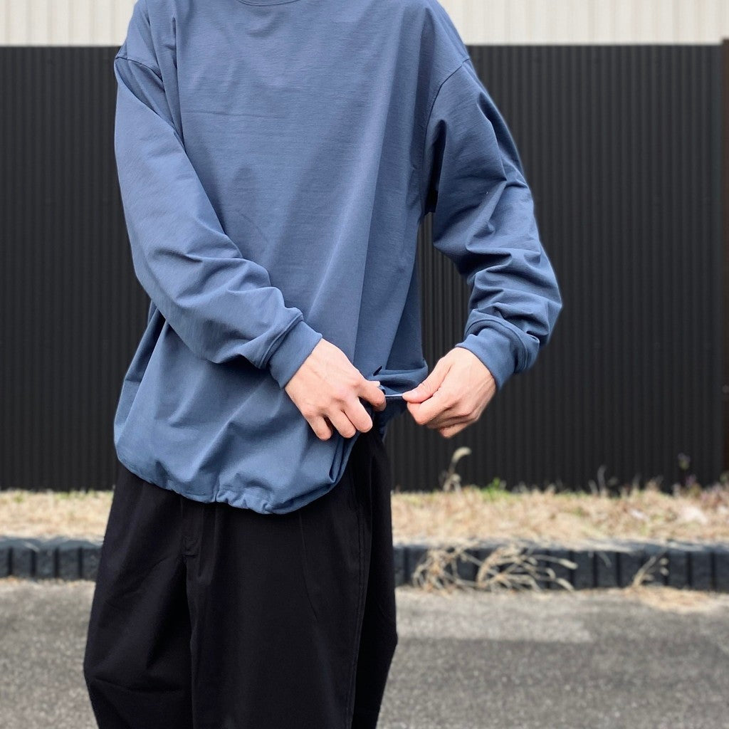 TECH DRAWSTRING L/S TEE #SMOKE BLUE [BE-34026]