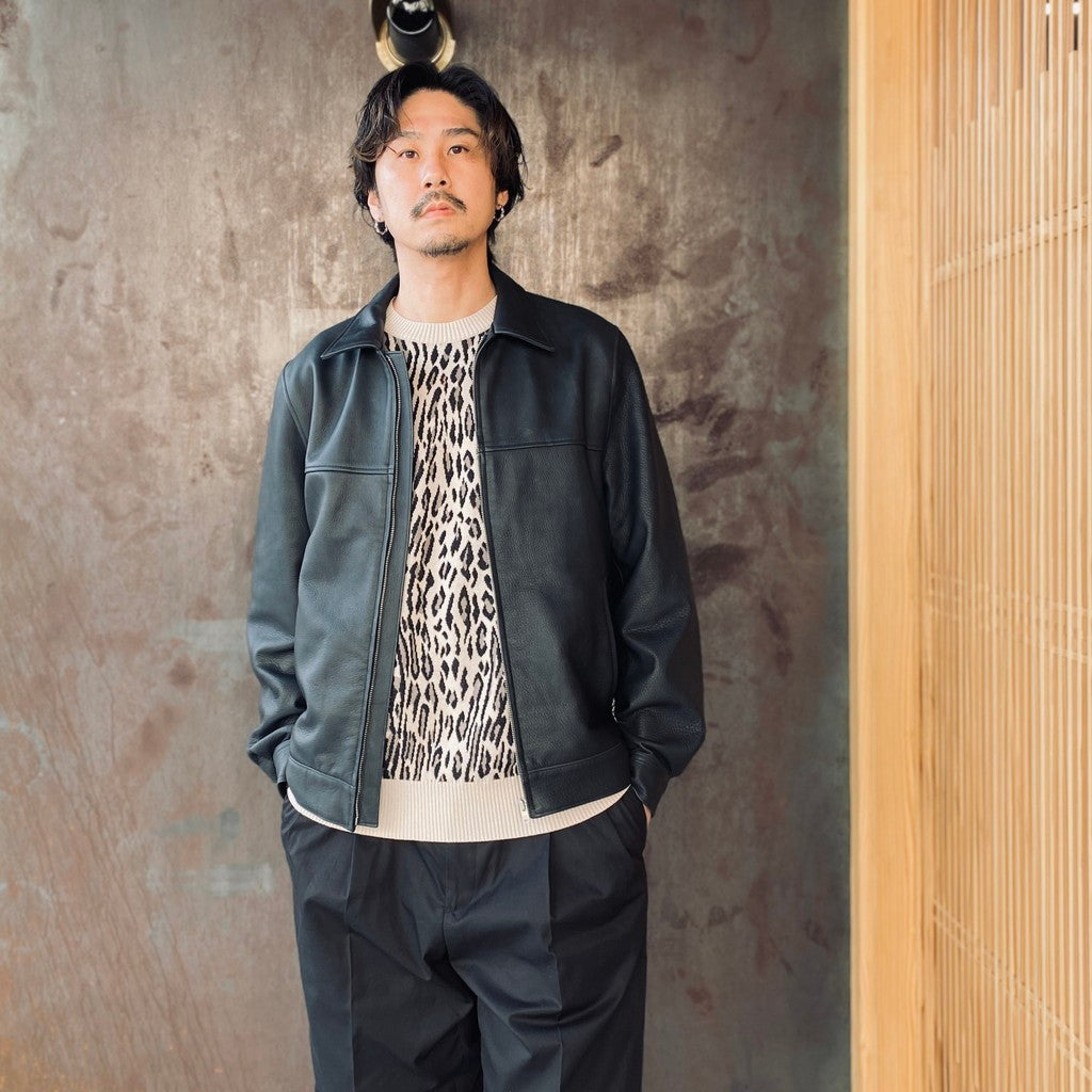 SINGLE RIDERS LEATHER JACKET ( TYPE-2 ) #D-BLUE [26SS-WMO-BL02]