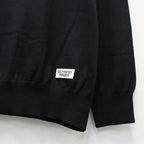COTTON KNIT CREW NECK SWEATER ( TYPE-1 ) #BLACK [26FWE-WMK-KN01]