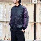 REVERSIBLE 「SKAJAN」 DOWN JACKET #BK×OFF / BK×D.PURPLE [TAION-JK04JS-N1]