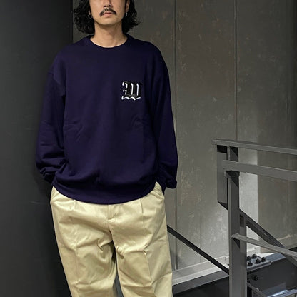 MIDDLE WEIGHT CREW NECK SWEAT SHIRT ( TYPE-2 ) #PURPLE [24FW-WMC-SS08]