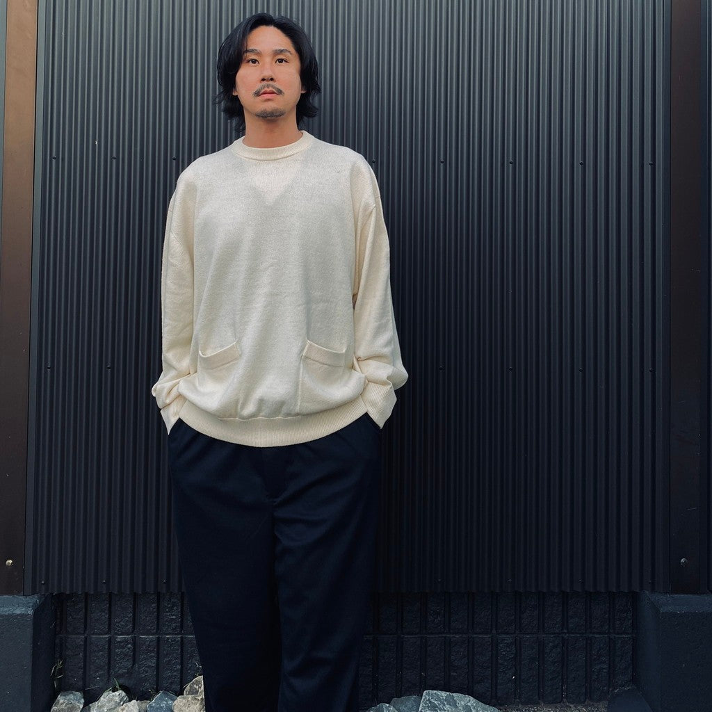 TECH KNIT CREW L/S Brewed Protein #OFF WHITE [BE-70026W]