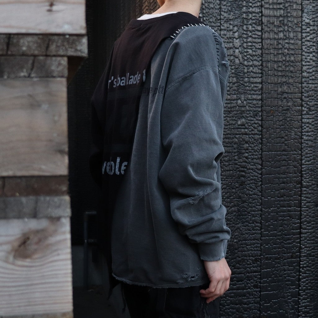 Bootleg Layered Crew Sweat (A MAN'S SHADOW) #AGED BLACK [M-P2-BG3]