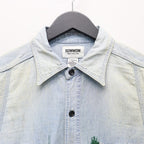 PAINT STAINED CHAMBRAY SHIRT, VENT HOLES #AGED INDIGO [BW252-PSCSV]
