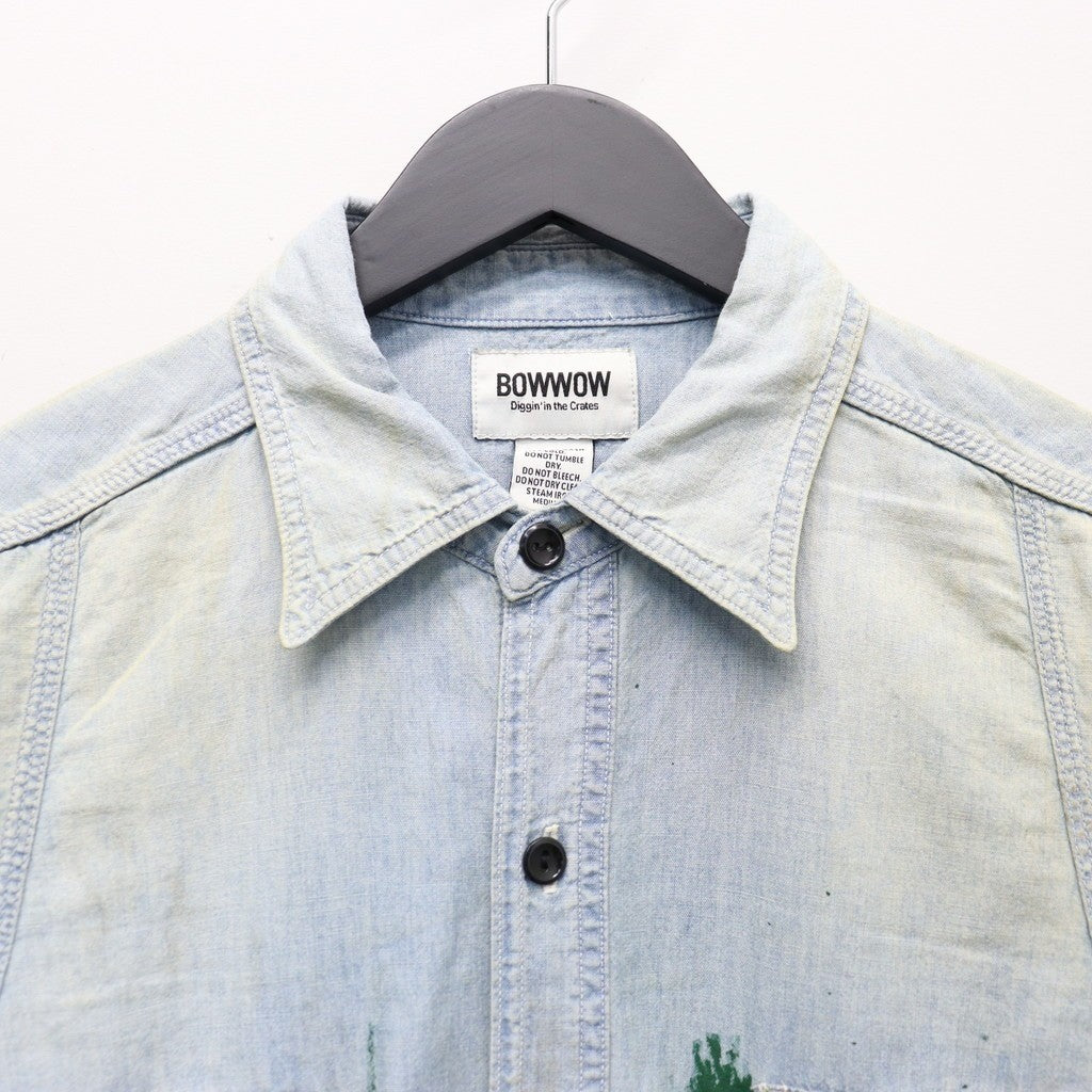 PAINT STAINED CHAMBRAY SHIRT, VENT HOLES #AGED INDIGO [BW252-PSCSV]