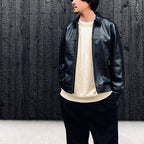 SINGLE RIDERS LEATHER JACKET ( TYPE-2 ) #BLACK [26FWE-WMO-BL04]