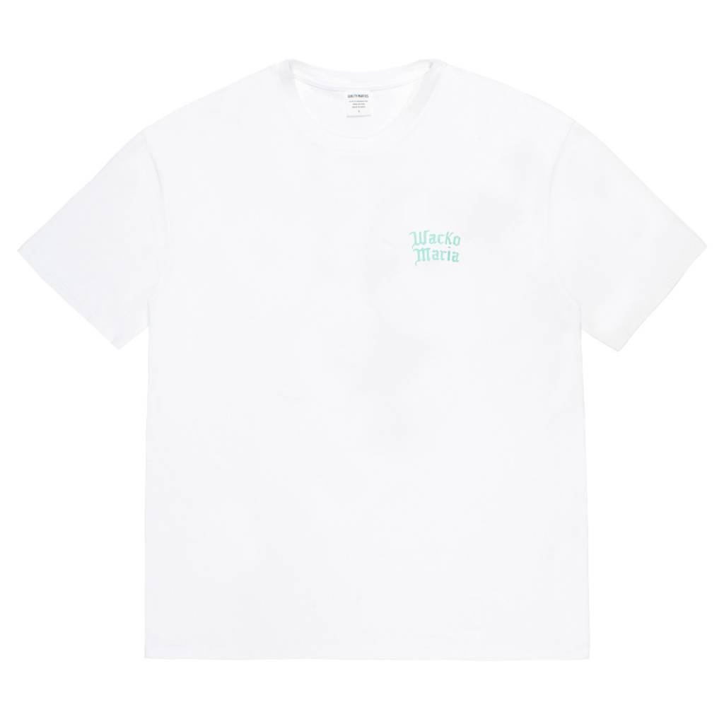 WASHED HEAVY WEIGHT CREW NECK T-SHIRT ( TYPE-2 ) #WHITE/GREEN [26FWE-WMT-WT02]