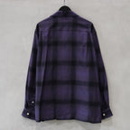 OMBRE CHECK OPEN COLLAR SHIRT L/S (TYPE-4) #PURPLE [24FW-WMS-OC04]