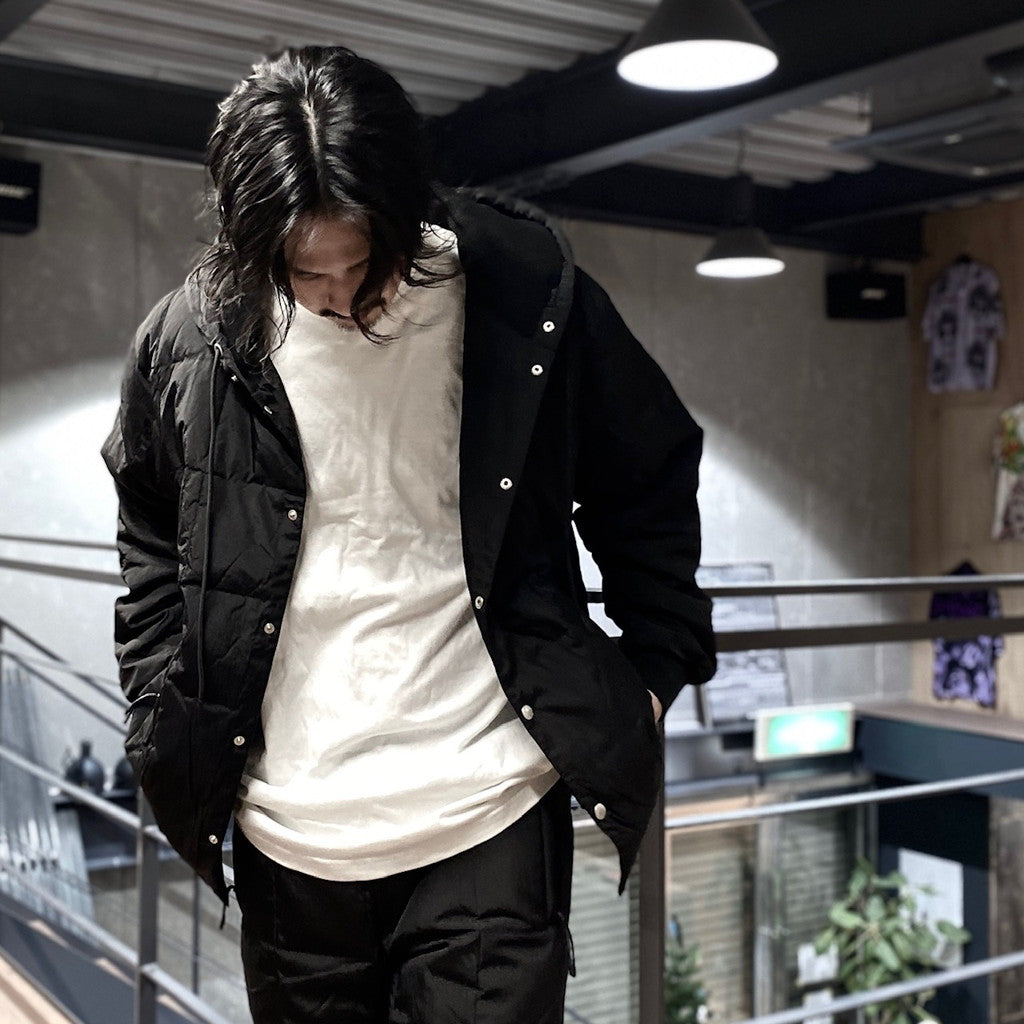 SC FRONT BUTTON DOWN HOODIE #BLACK [TAION-106SCB]