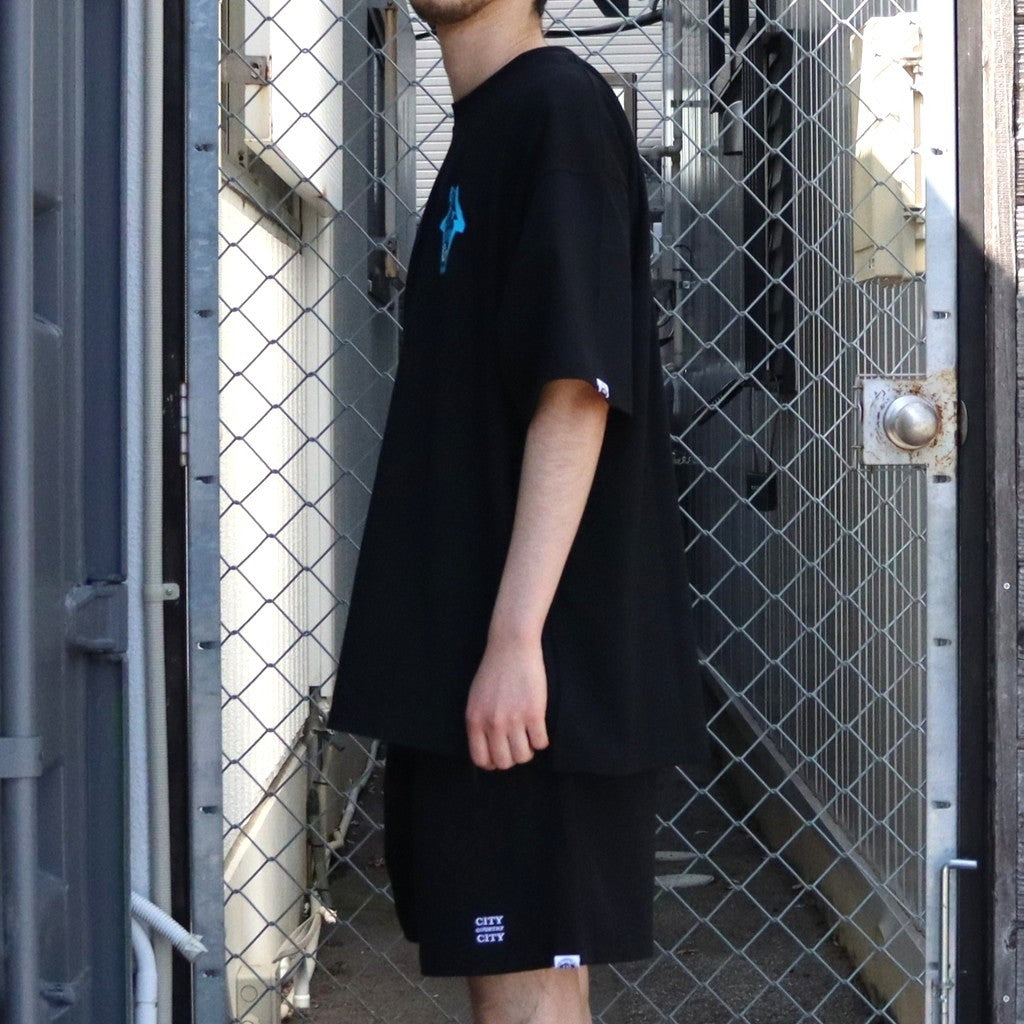 COTTON T-SHIRT_CITY HOUE #BLACK [CCC-261T007]