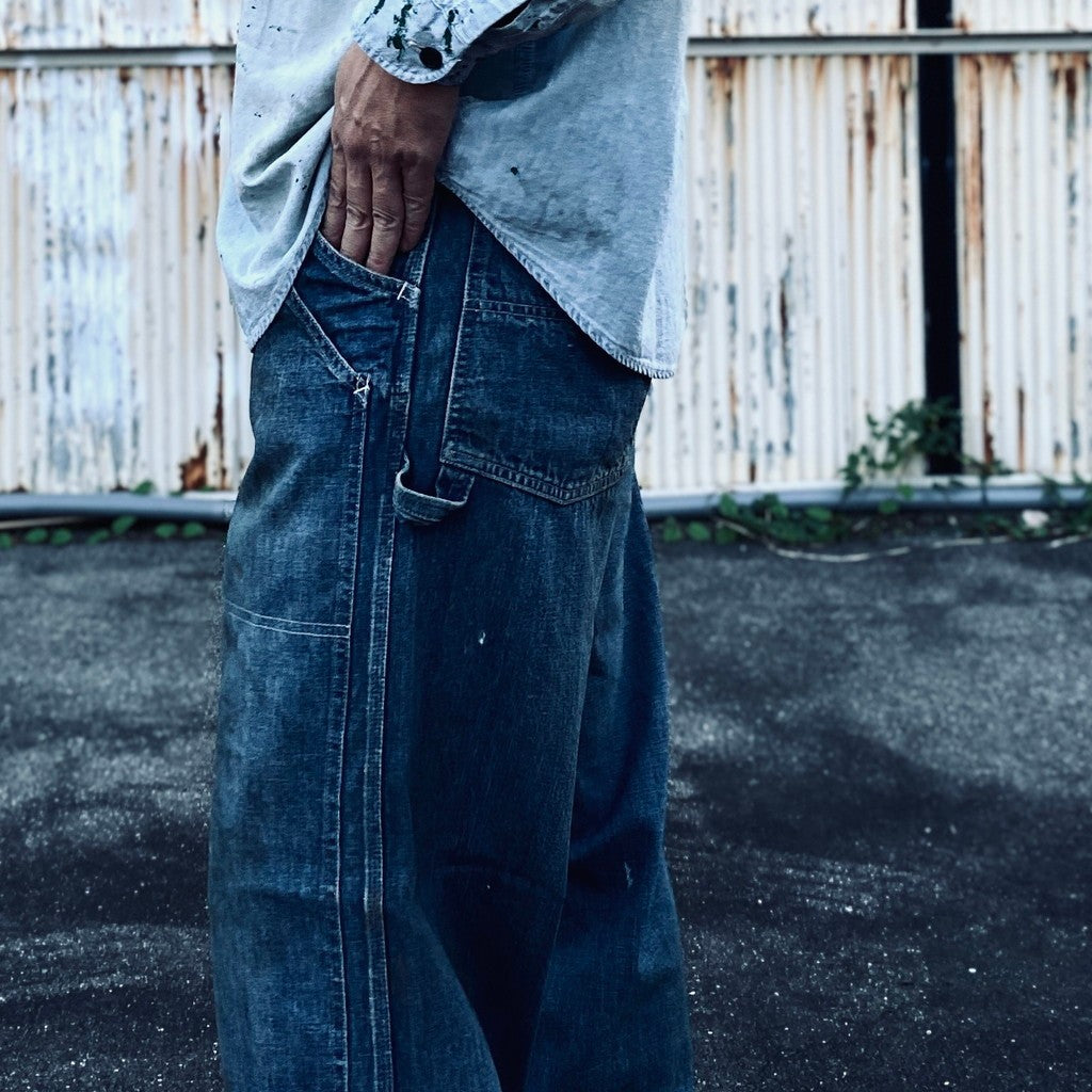 DOUBLE KNEE INDIGO DENIM PANTS #INDIGO [BWU-DKIDP]