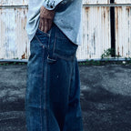 DOUBLE KNEE INDIGO DENIM PANTS #INDIGO [BWU-DKIDP]