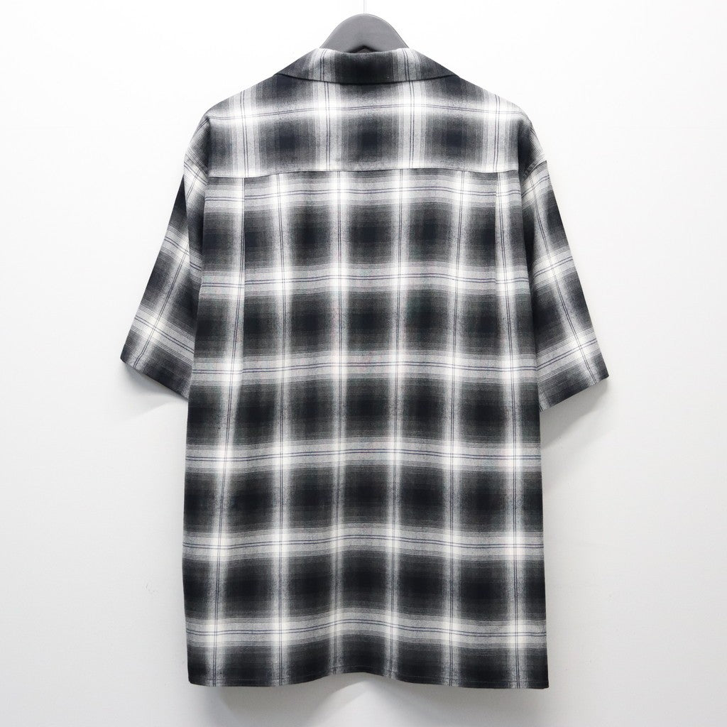 OMBRE CHECK OPEN COLLAR SHIRT S/S ( TYPE-2 ) #GRAY [26SS-WMS-OC10]