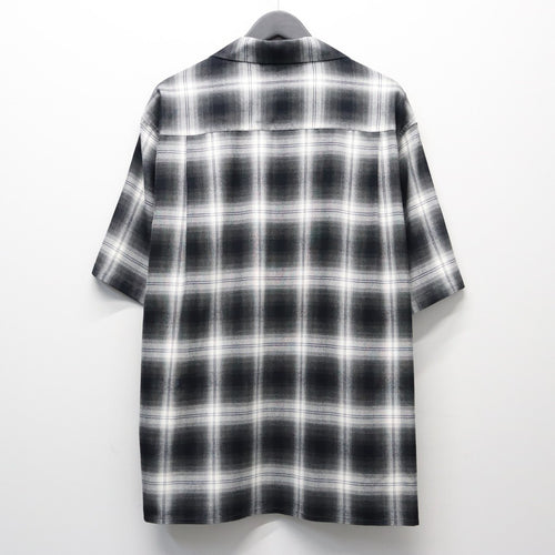 OMBRE CHECK OPEN COLLAR SHIRT S/S ( TYPE-2 ) #GRAY [26SS-WMS-OC10]