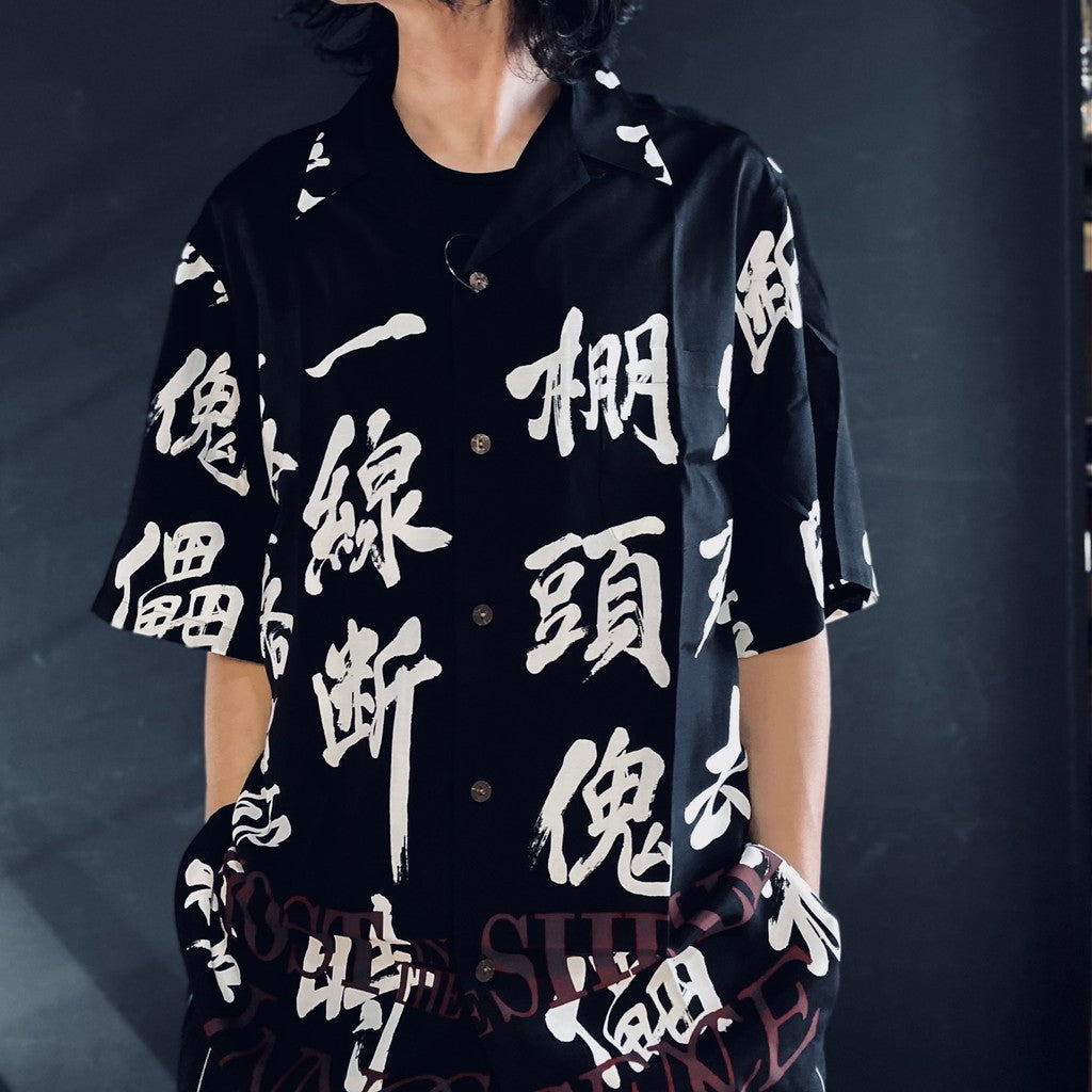 GHOST IN THE SHELL 2 INNOCENCE | Ghost in the Shell | S/S HAWAIIAN SHIRT -TYPE 3- #BLACK [INNOCENCE-WM-HI03]