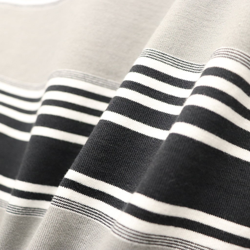STRIPED CREW NECK LONG SLEEVE T-SHIRT ( TYPE-3 ) #GRAY [26SSE-WMT-LT03]